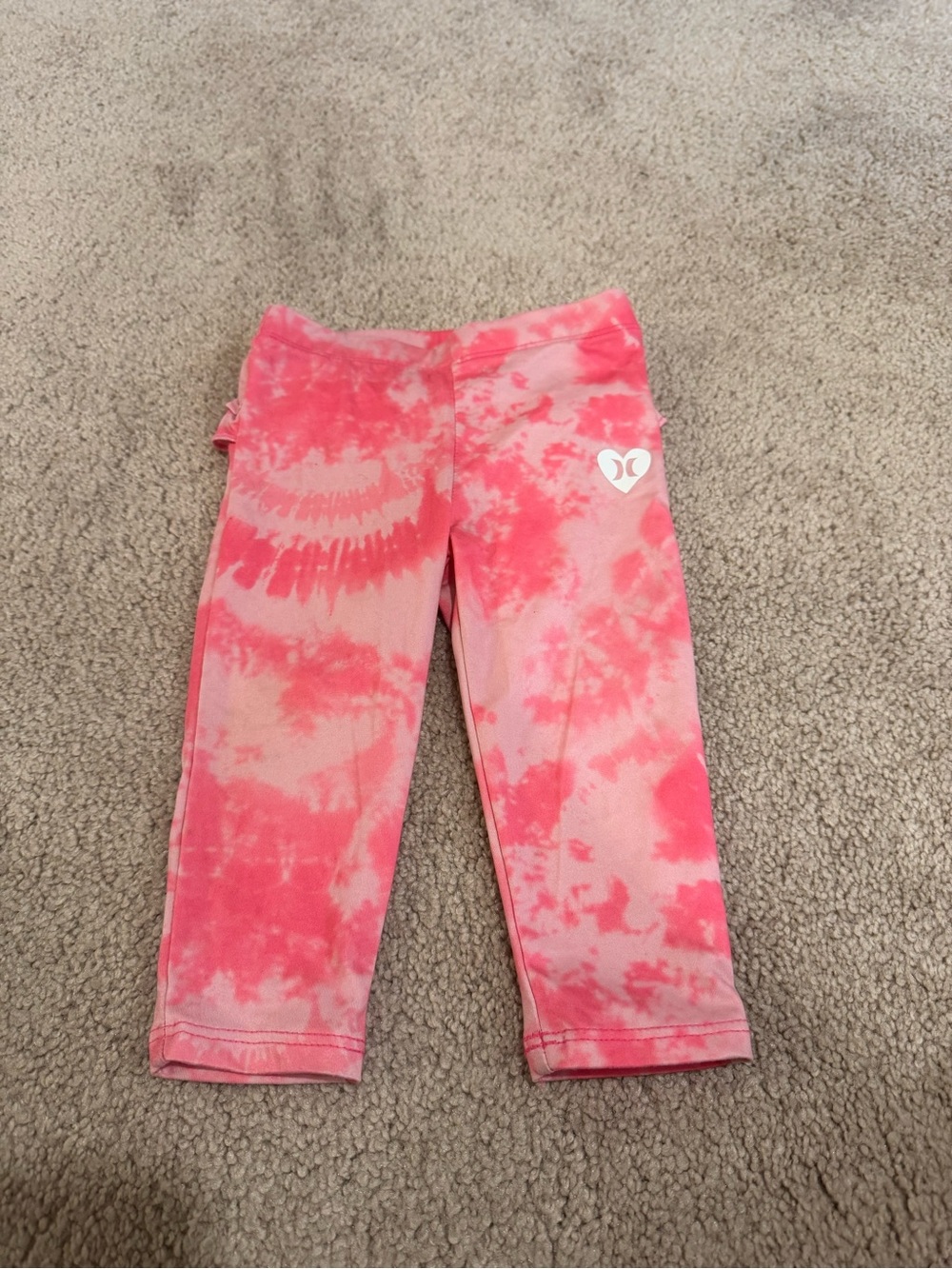 Hurley Girls' Pink Tie-Dye Leggings Size 12 Months Ruffle Butt